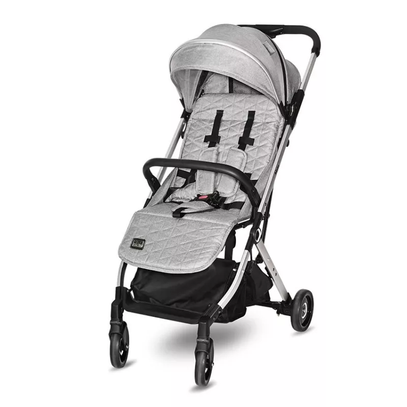 Carucior Myla, de la 0 luni pana la 3 ani, maxim 15 kg, cadru din aluminiu, pliere tip troller, cos auto optional, Gri cu Negru 2