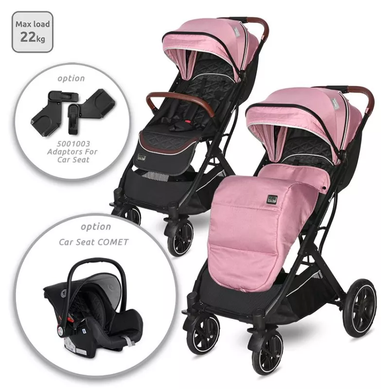 Carucior Storm, de la 0 luni pana la 4 ani, maxim 22 kg, cadru aluminiu, cos auto optional, Roz Quartz 1
