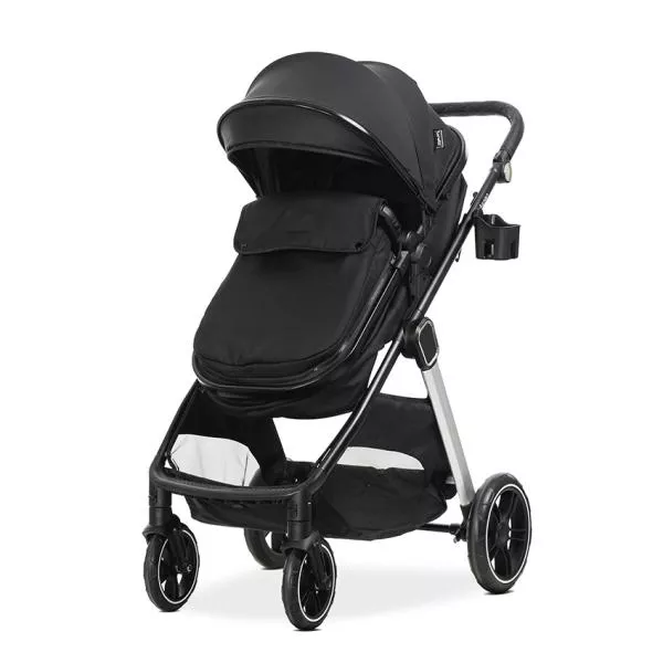 Carucior Set 2 in 1, Aspen, transformabil, set adaptori pentru cos auto, pana la 22 kg, Black 3