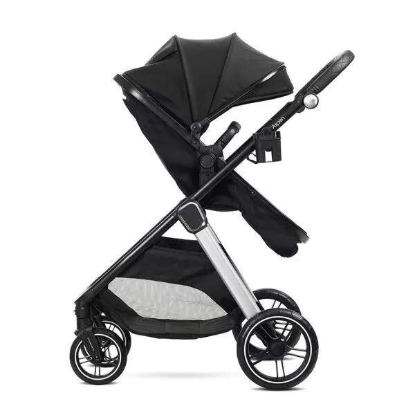 Carucior Set 2 in 1, Aspen, transformabil, set adaptori pentru cos auto, pana la 22 kg, Black 5