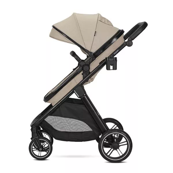 Carucior Set 2 in 1, Aspen, transformabil, set adaptori cos auto inclus, pana la 22 kg, Cappuccino 9