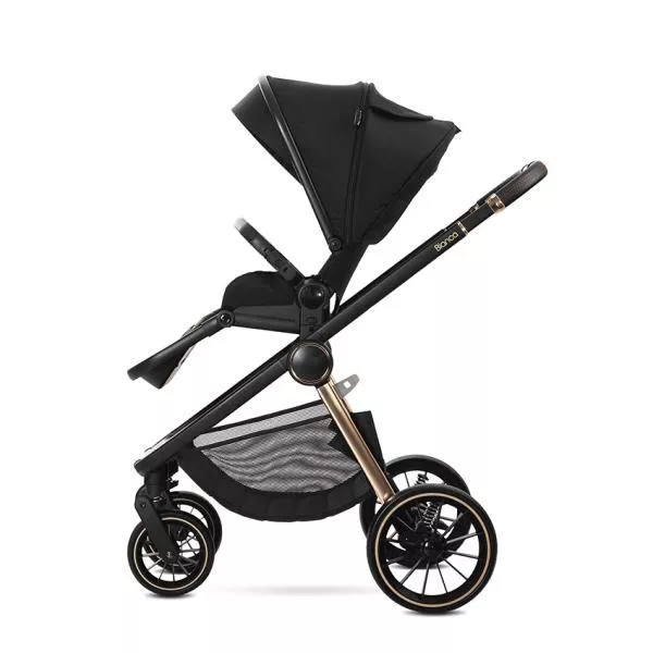 Carucior Set 2 in 1, Bianca, cos landou individual cu maner de transport, cadru din aluminiu, pana la 22 kg, Black 6