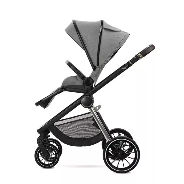 Carucior Set 2 in 1, Bianca, cos landou individual cu maner de transport, cadru din aluminiu, pana la 22 kg, Grey 6