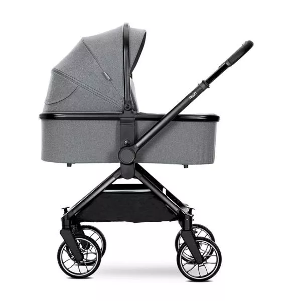 Carucior Set 2 in 1, Reya, cos individual cu maner de transport, maner si sezut reversibile, pana la 22 kg, Grey 2