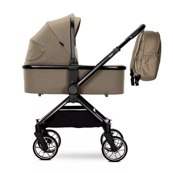 Carucior Set 2 in 1, Reya, cos individual cu maner de transport, maner si sezut reversibile, pana la 22 kg, Beige 3