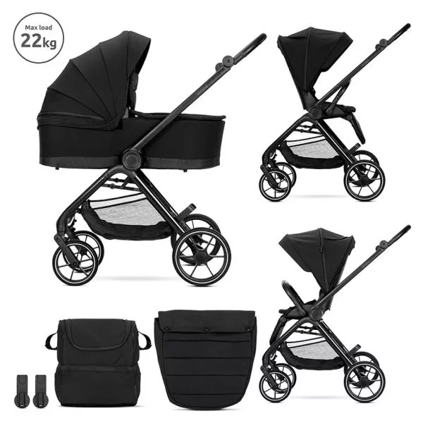 Carucior Set 2 in 1, Venice, cadru din aluminiu, sezut reversibil, pana la 22 kg, Black 1