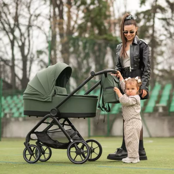 Carucior Set 2 in 1, Venice, cadru din aluminiu, sezut reversibil, pana la 22 kg, Green 9