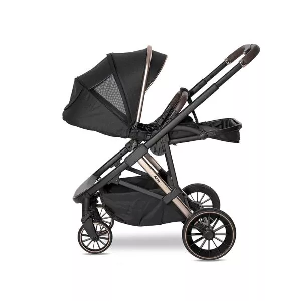 Carucior Set 3 in 1, Aria, cosulet auto Aria Luxe 40-87 cm inclus, multiple accesorii, Black 15
