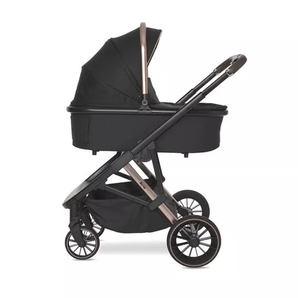 Carucior Set 3 in 1, Aria, cosulet auto Aria Luxe 40-87 cm inclus, multiple accesorii, Black 3