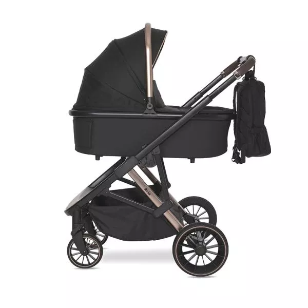 Carucior Set 3 in 1, Aria, cosulet auto Aria Luxe 40-87 cm inclus, multiple accesorii, Black 4