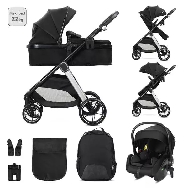 Carucior Set 3 in 1, Aspen, pana la 22 kg, Negru 1