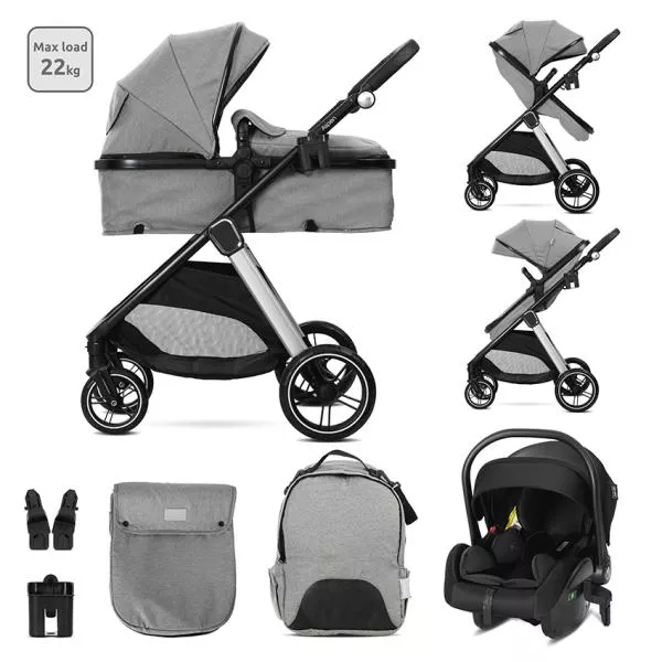 Carucior Set 3 in 1, Aspen, pana la 22 kg, Gri 1