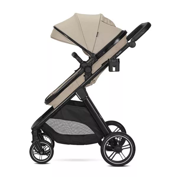 Carucior Set 3 in 1, Aspen, transformabil, sezut reversibil, scoica auto inclusa, 0 luni+, pana la 22 kg, Cappuccino 6
