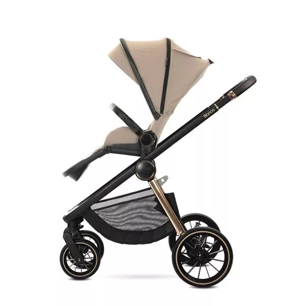 Carucior Set 3 in 1, Bianca, cadru usor din aluminiu, pana la 22 kg, Beige Warm 6