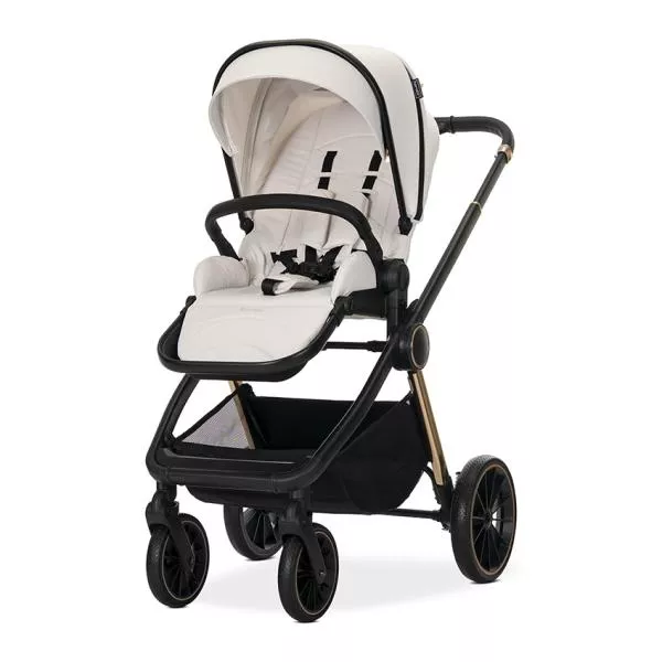 Carucior Set 3 in 1, Bianca, cos landou individual, cosulet auto Aria Luxe inclus, cadru din aluminiu, pana la 22 kg, Beige Latte 2