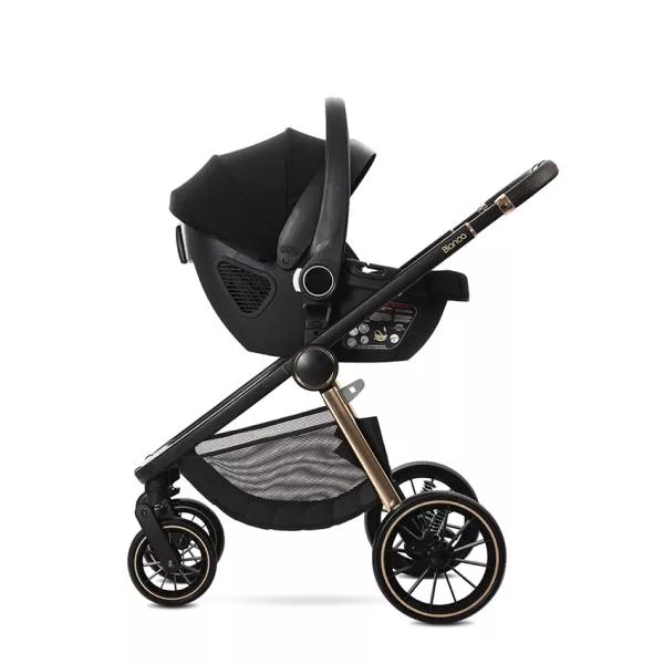 Carucior Set 3 in 1, Bianca, cos landou individual, cosulet auto Aria Luxe inclus, cadru din aluminiu, pana la 22 kg, Beige Latte 8