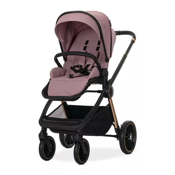 Carucior Set 3 in 1, Bianca, cos landou individual, cosulet auto Aria Luxe inclus, cadru din aluminiu, pana la 22 kg, Pink 2