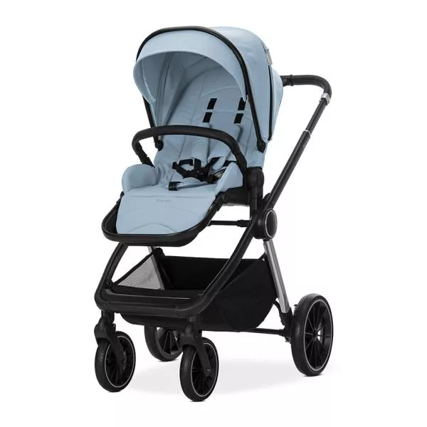 Carucior Set 3 in 1, Bianca, cos landou individual, cosulet auto Aria Luxe inclus, cadru din aluminiu, pana la 22 kg, Blue 2