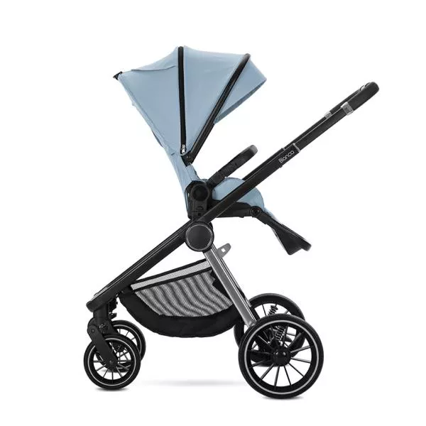 Carucior Set 3 in 1, Bianca, cos landou individual, cosulet auto Aria Luxe inclus, cadru din aluminiu, pana la 22 kg, Blue 5