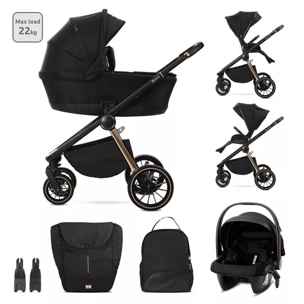 Carucior Set 3 in 1, Bianca, prevazut cu sistem anti-reflux, pana la 22 kg, Negru 1