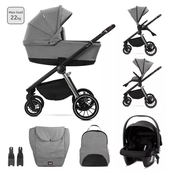 Carucior Set 3 in 1, Bianca, prevazut cu sistem anti-reflux, pana la 22 kg, Grey 1