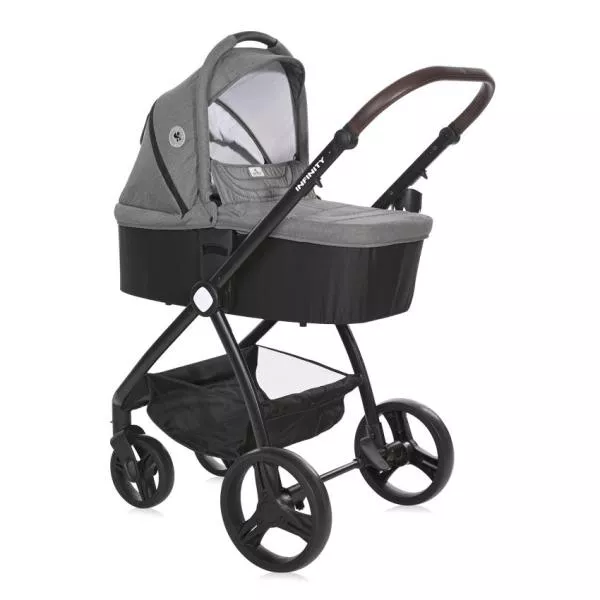 Carucior set 3 in 1, Infinity, de la 0 luni pana la 4 ani, maxim 22 kg, cadru din aluminiu, Gri Glaciar 2
