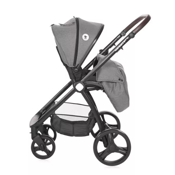 Carucior set 3 in 1, Infinity, de la 0 luni pana la 4 ani, maxim 22 kg, cadru din aluminiu, Gri Glaciar 8