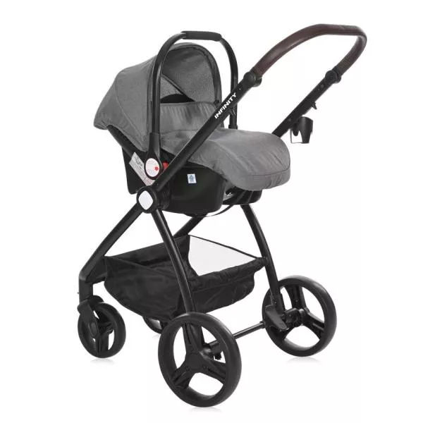 Carucior set 3 in 1, Infinity, de la 0 luni pana la 4 ani, maxim 22 kg, cadru din aluminiu, Gri Glaciar 9