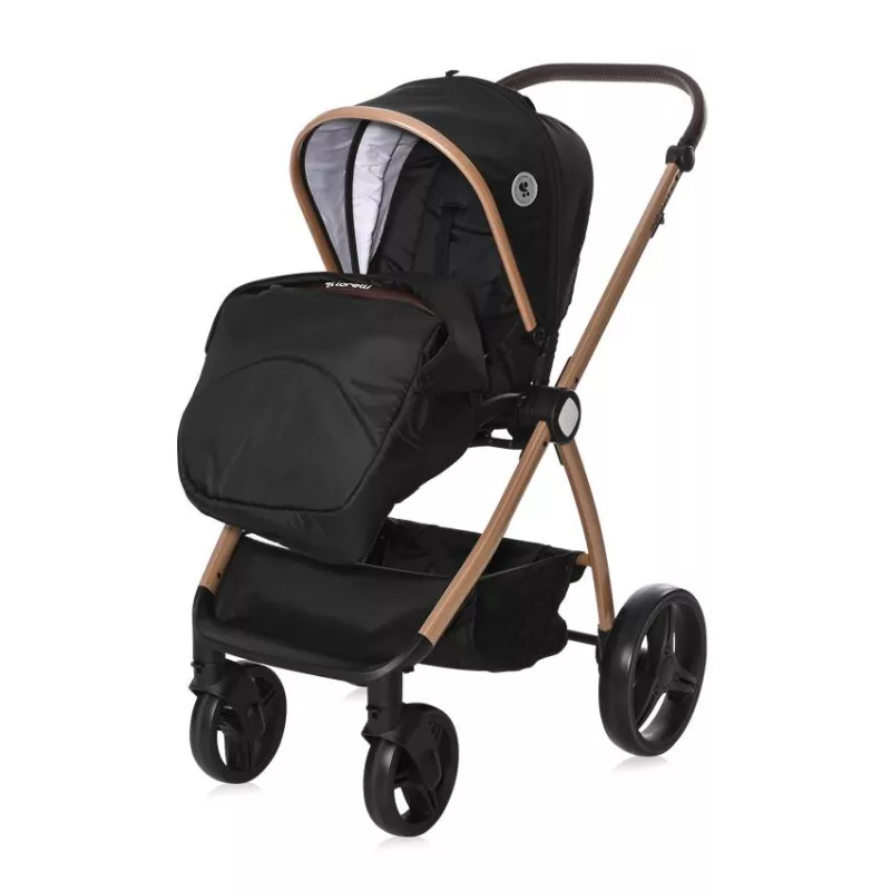 Carucior set 3 in 1, Infinity, de la 0 luni pana la 4 ani, maxim 22 kg, cadru din aluminiu, Negru Diamante 6