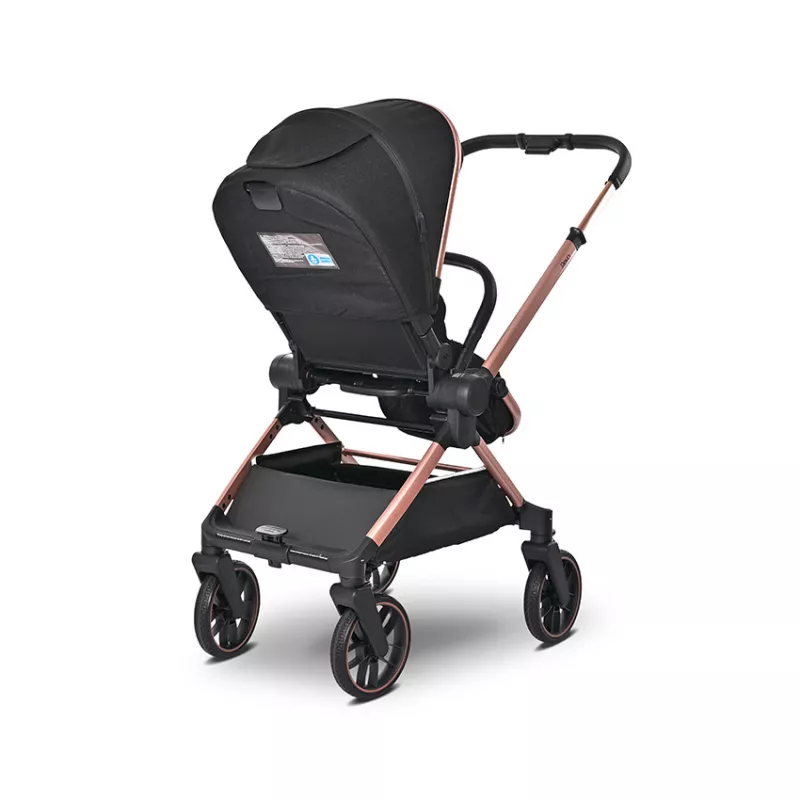 Carucior Set 3 in 1, Reya, maner reversibil, pana la 22 kg, Negru Jasper 12