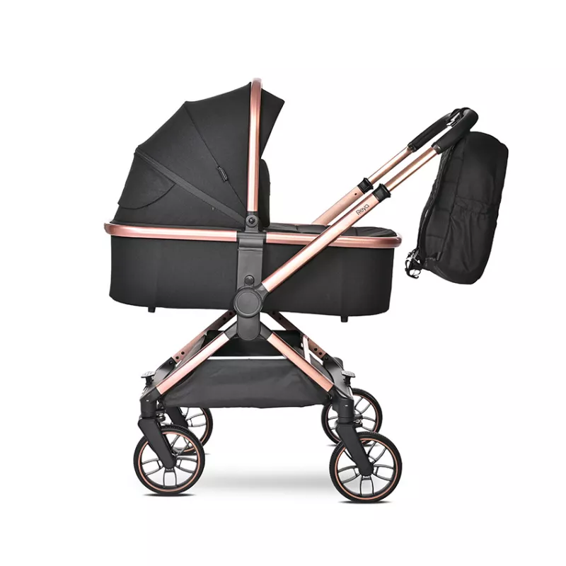 Carucior Set 3 in 1, Reya, maner reversibil, pana la 22 kg, Negru Jasper 4