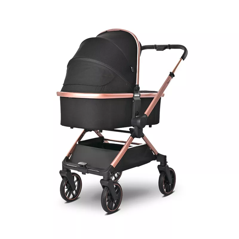 Carucior Set 3 in 1, Reya, maner reversibil, pana la 22 kg, Negru Jasper 5