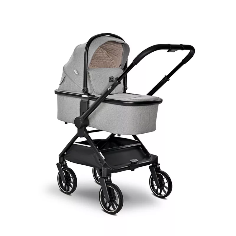 Carucior Set 3 in 1, Reya, maner reversibil, pana la 22 kg, Gri 2