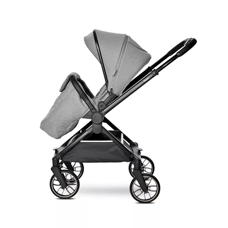 Carucior Set 3 in 1, Reya, maner reversibil, pana la 22 kg, Gri 9