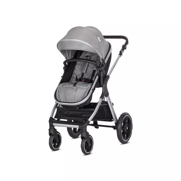 Carucior Set 3 in1, Viola, cos auto Spirit inclus, transformabil, sezut reversibil,  pana la 22 kg, Grey 5