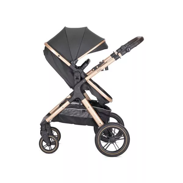 Carucior Set 3 in1, Viola, cos auto Spirit inclus, transformabil, sezut reversibil,  pana la 22 kg, Black 3
