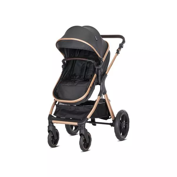 Carucior Set 3 in1, Viola, cos auto Spirit inclus, transformabil, sezut reversibil,  pana la 22 kg, Black 5