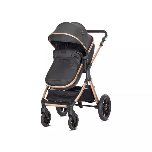 Carucior Set 3 in1, Viola, cos auto Spirit inclus, transformabil, sezut reversibil,  pana la 22 kg, Black 6