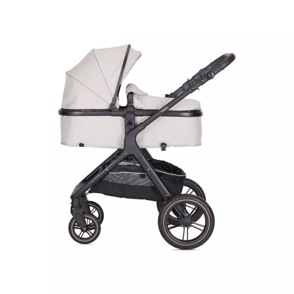 Carucior Set 3 in1, Viola, cos auto Spirit inclus, transformabil, sezut reversibil,  pana la 22 kg, Beige 2
