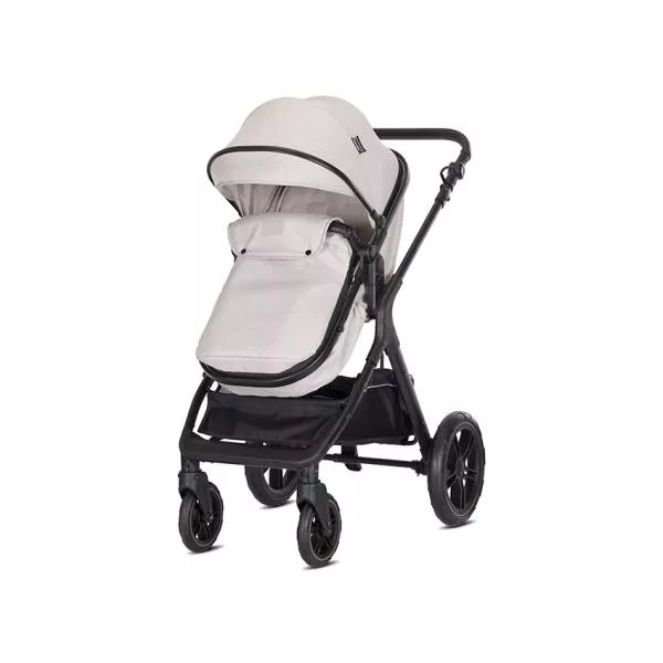 Carucior Set 3 in1, Viola, cos auto Spirit inclus, transformabil, sezut reversibil, pana la 22 kg, Beige 4