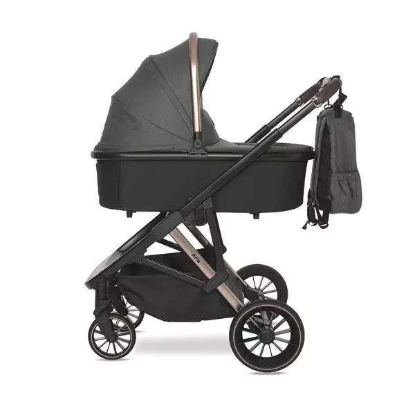 Carucior set 3in1,  Aria, cosulet auto Aria Luxe 40-87 cm inclus, Green 9