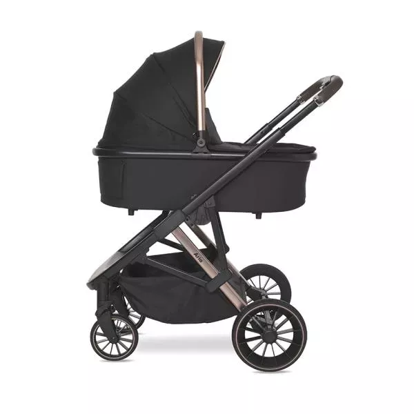 Carucior set 3in1,  Aria, cosulet auto Aria Luxe 40-87 cm inclus, Black 8
