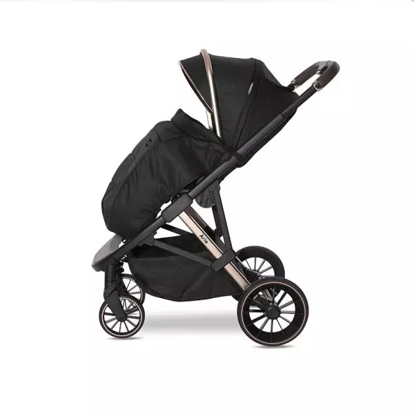 Carucior set 3in1,  Aria, cosulet auto Aria Luxe 40-87 cm inclus, Black 4