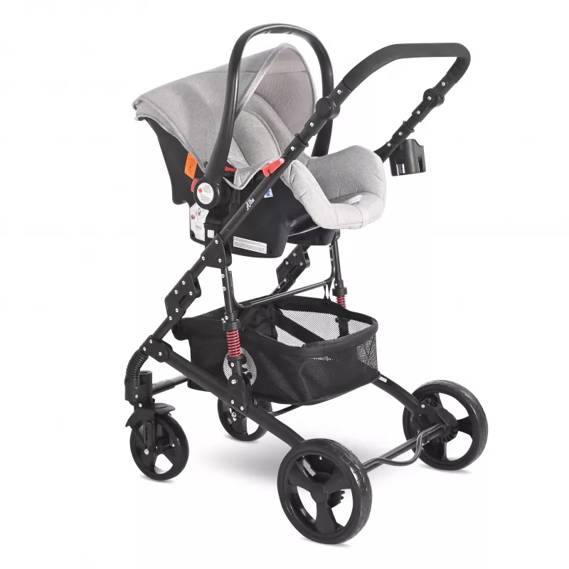 Carucior Set, Alba Classic, landou transformabil, cos auto inclus, cadru aluminiu, Grey 2