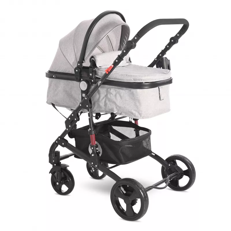 Carucior Set, Alba Classic, landou transformabil, cos auto inclus, cadru aluminiu, Grey 4