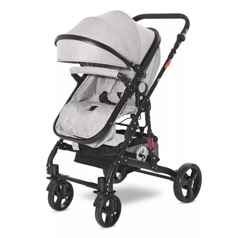 Carucior Set, Alba Classic, landou transformabil, cos auto inclus, cadru aluminiu, Grey 5