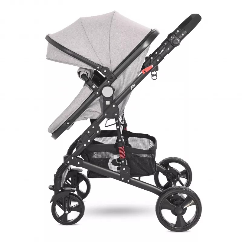 Carucior Set, Alba Classic, landou transformabil, cos auto inclus, cadru aluminiu, Grey 7