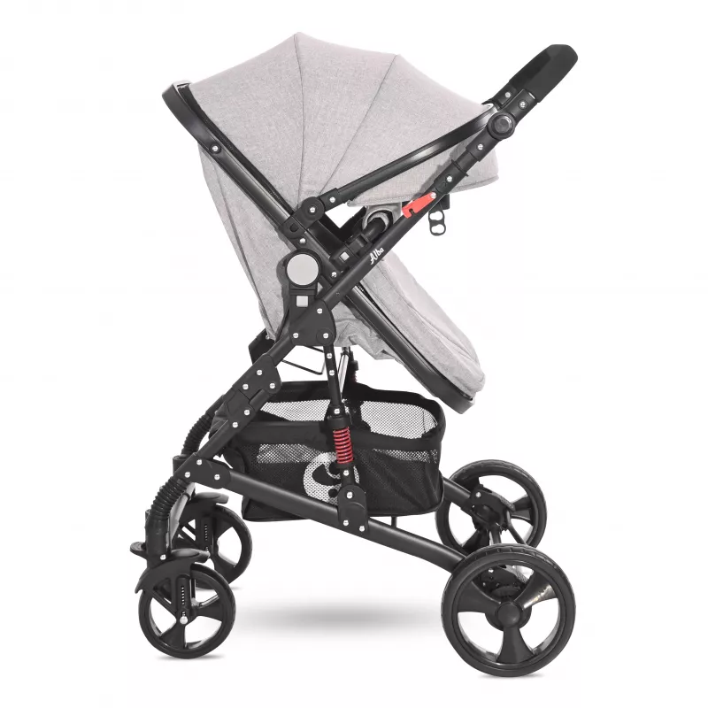 Carucior Set, Alba Classic, landou transformabil, cos auto inclus, cadru aluminiu, Grey 8