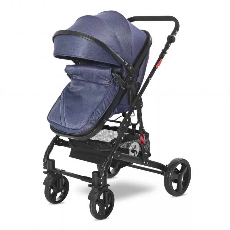 Carucior Set, Alba Classic, landou transformabil, cos auto inclus, cadru aluminiu, Jeans Blue 6