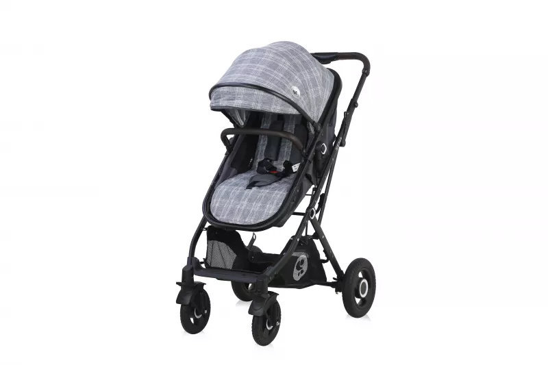 Carucior Set, Sena, landou transformabil, cos auto inclus, cadru din aluminiu, Grey Squared 5
